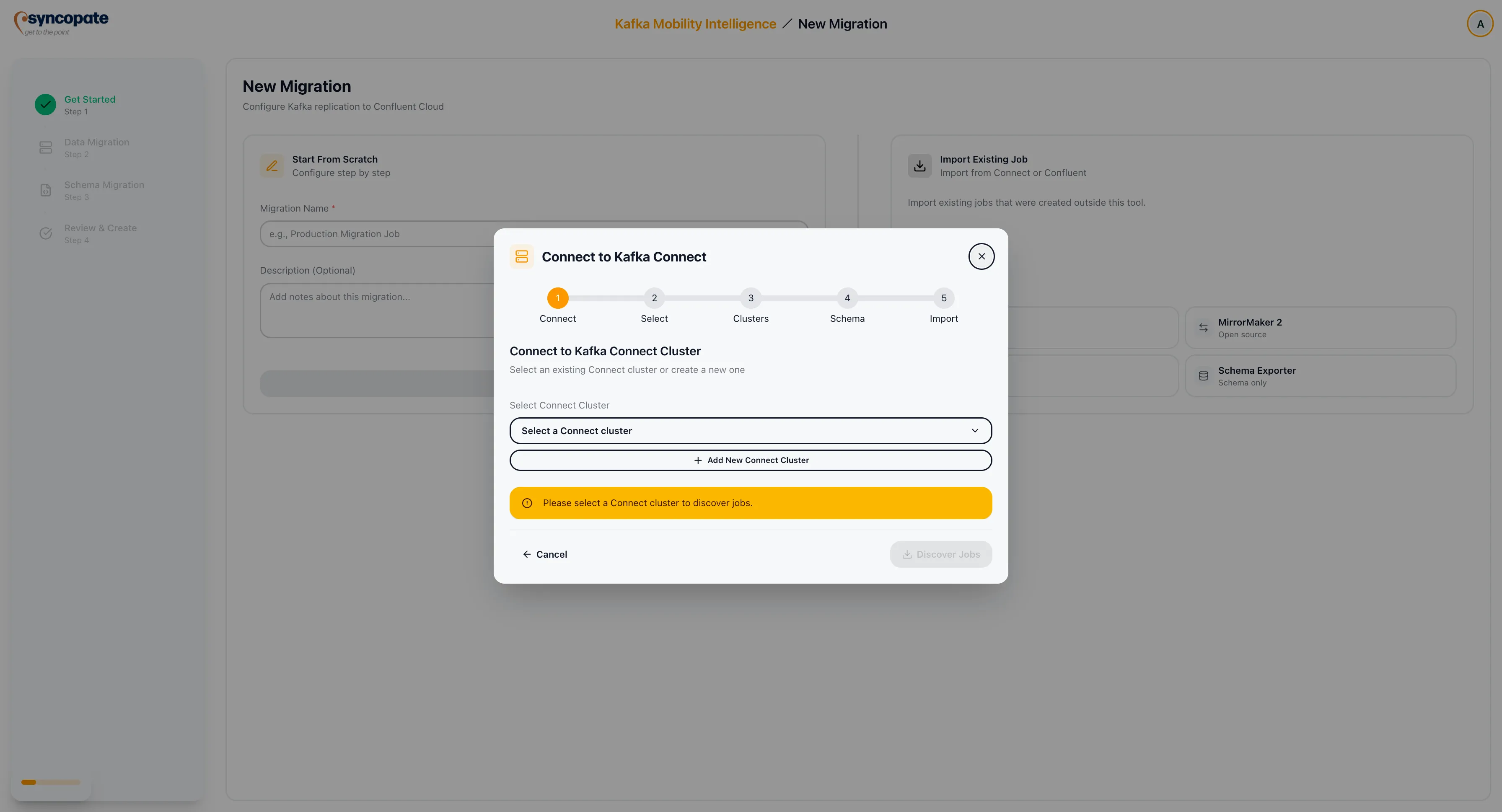 Cluster selection for MirrorMaker 2 import