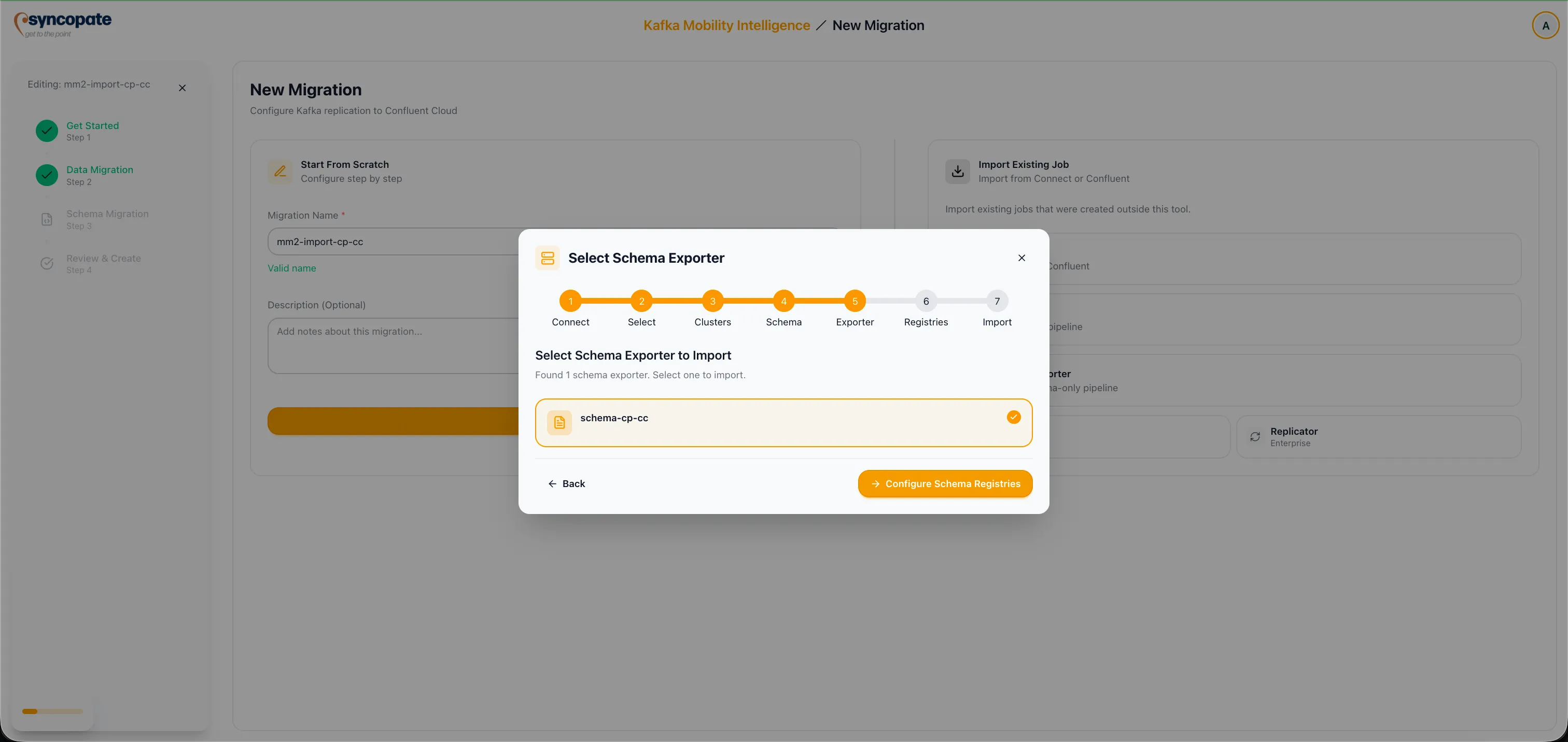 Schema Exporter discovery and selection