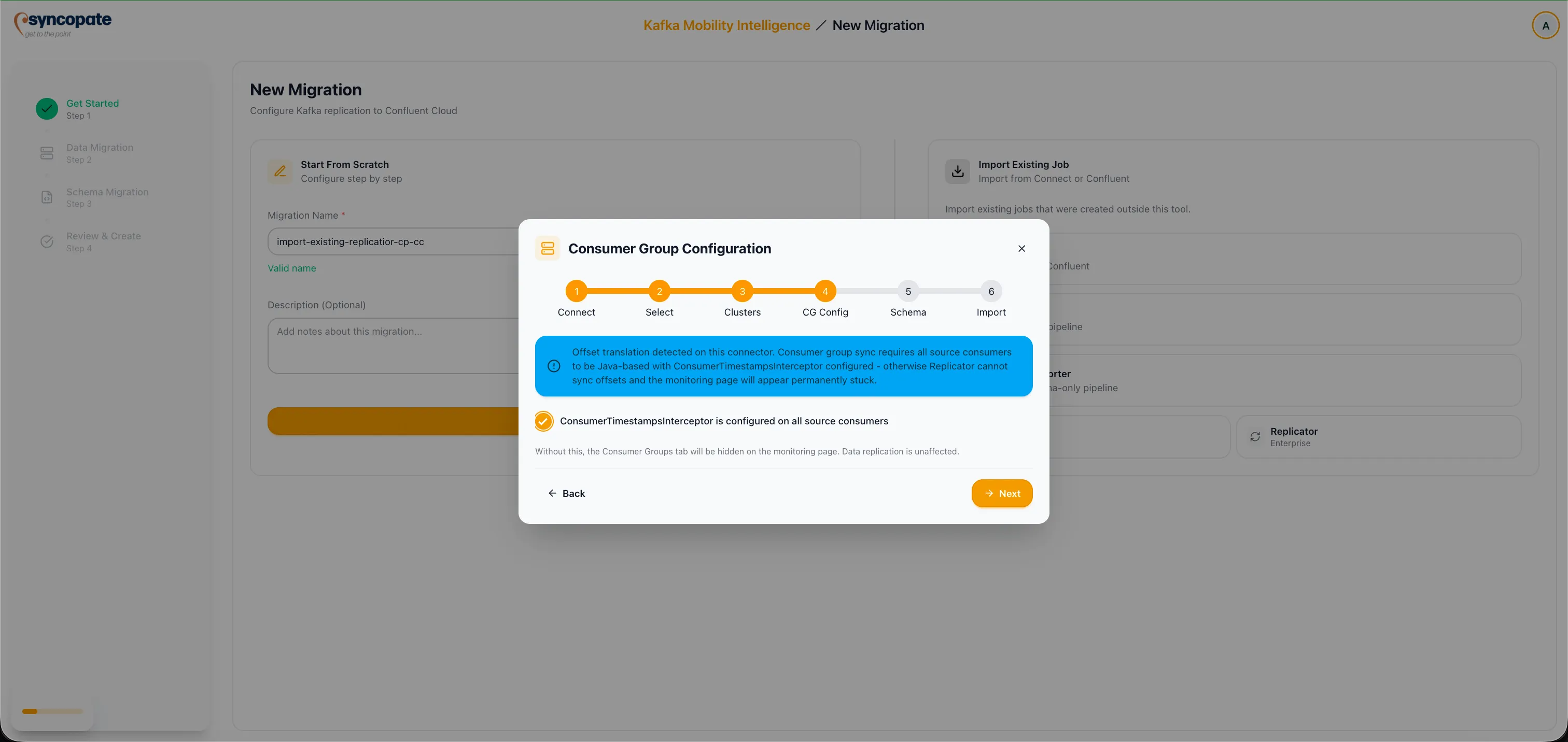 Job selection with connector group details