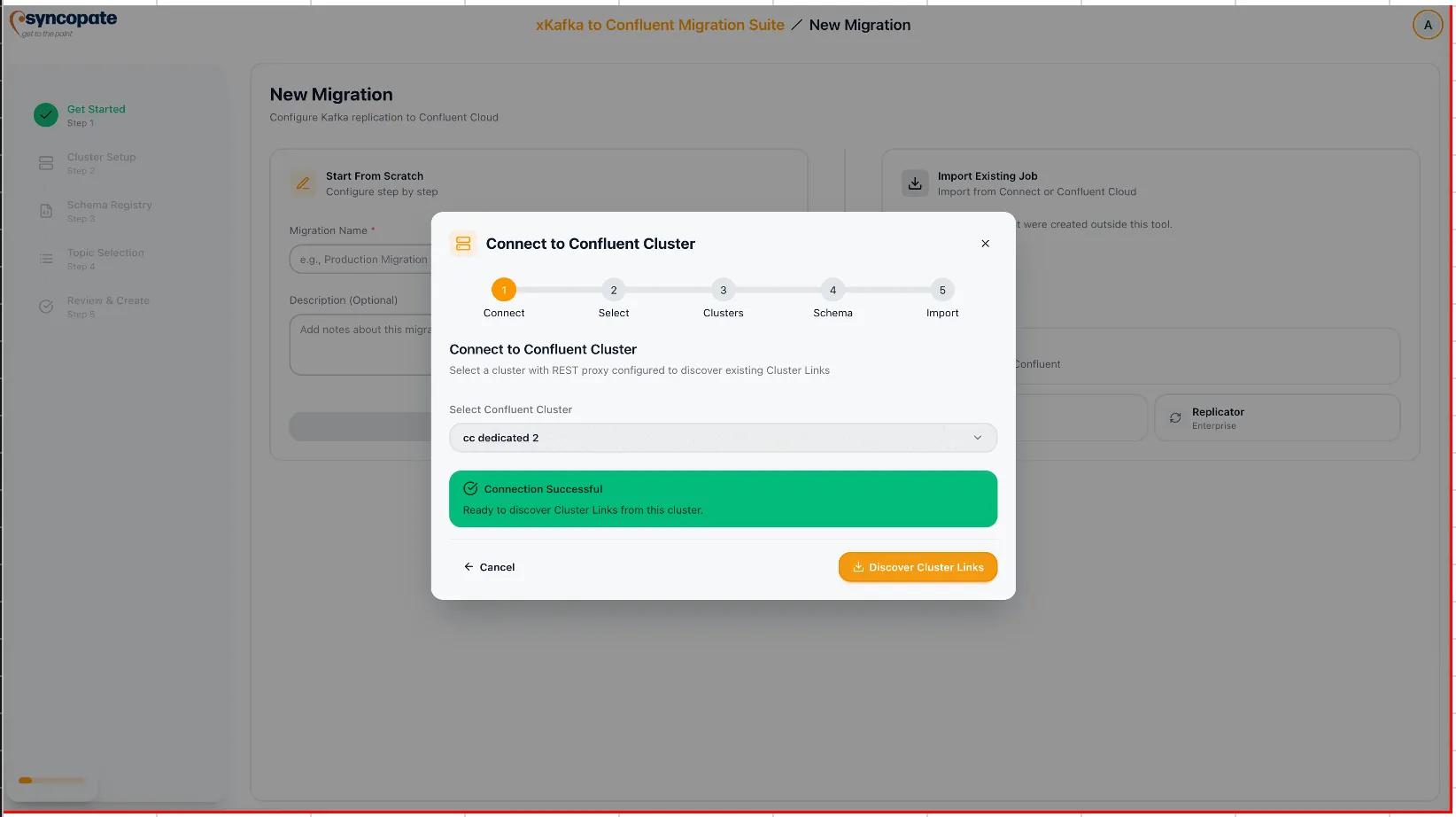 Cluster selection and verification for Cluster Link