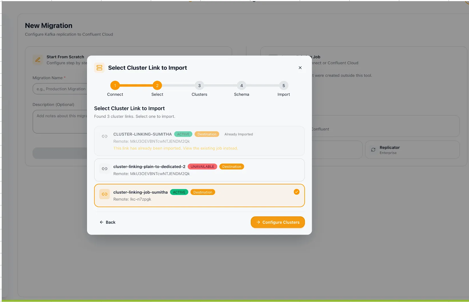 Discover Cluster Links results