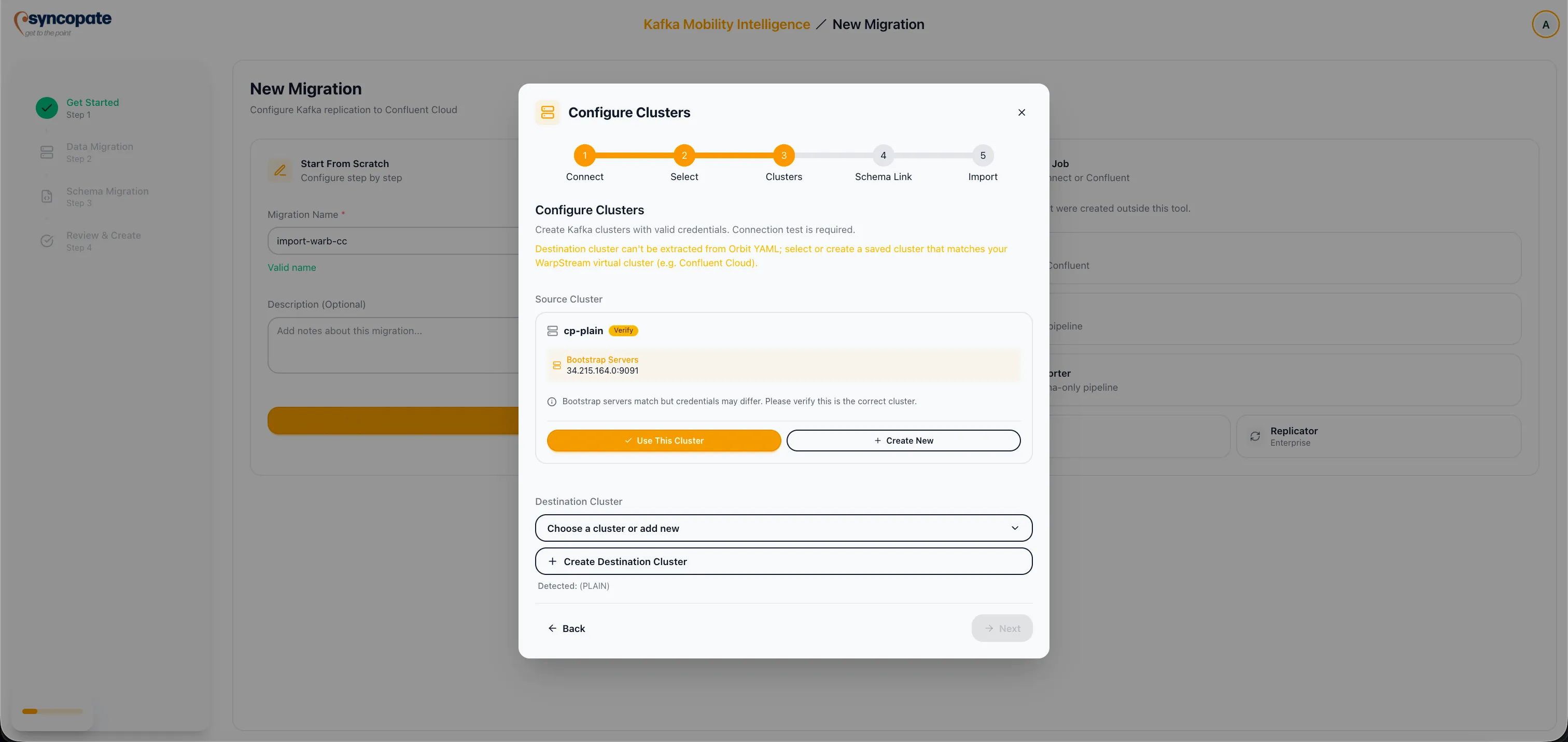 Source Kafka cluster mapping
