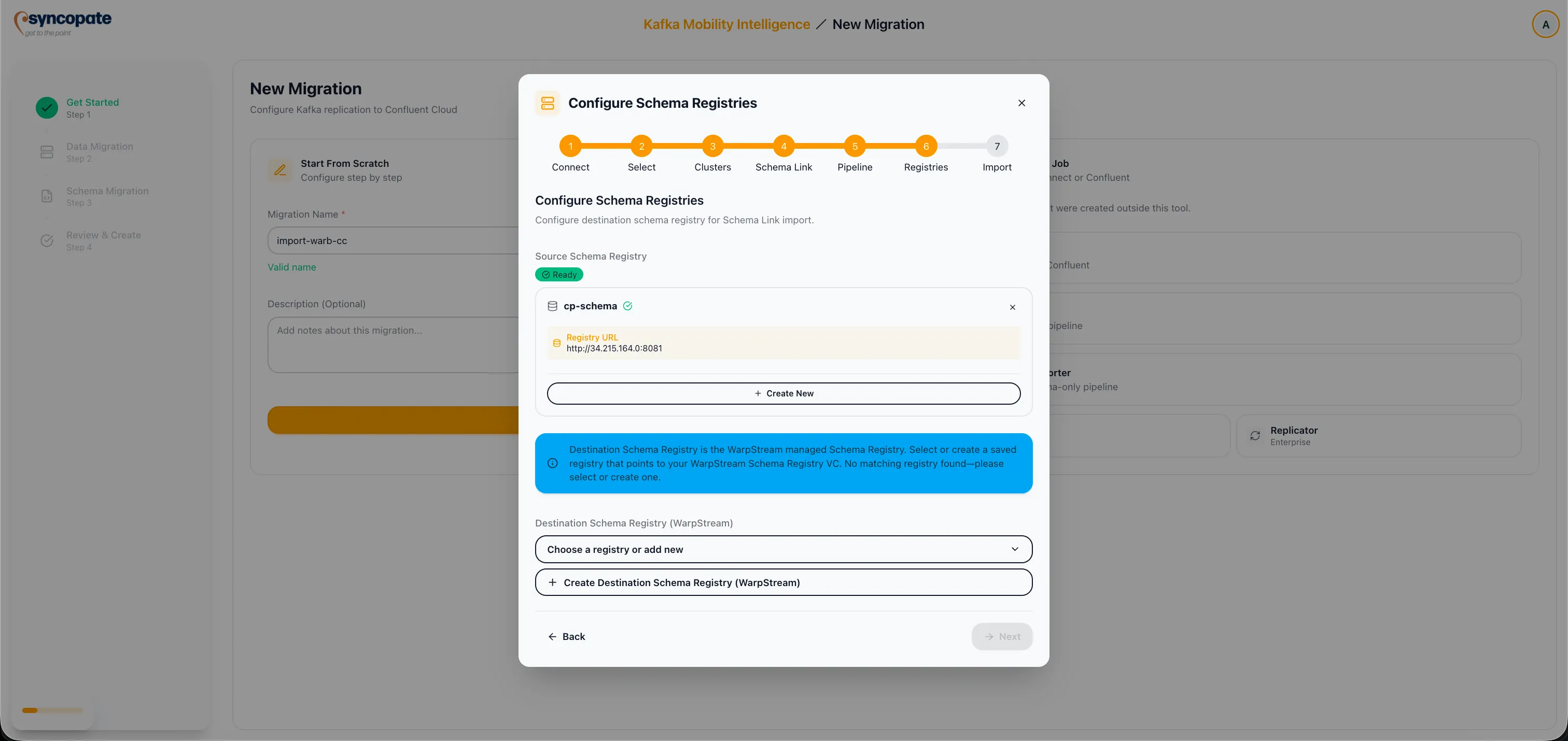 Job name entry and import confirmation