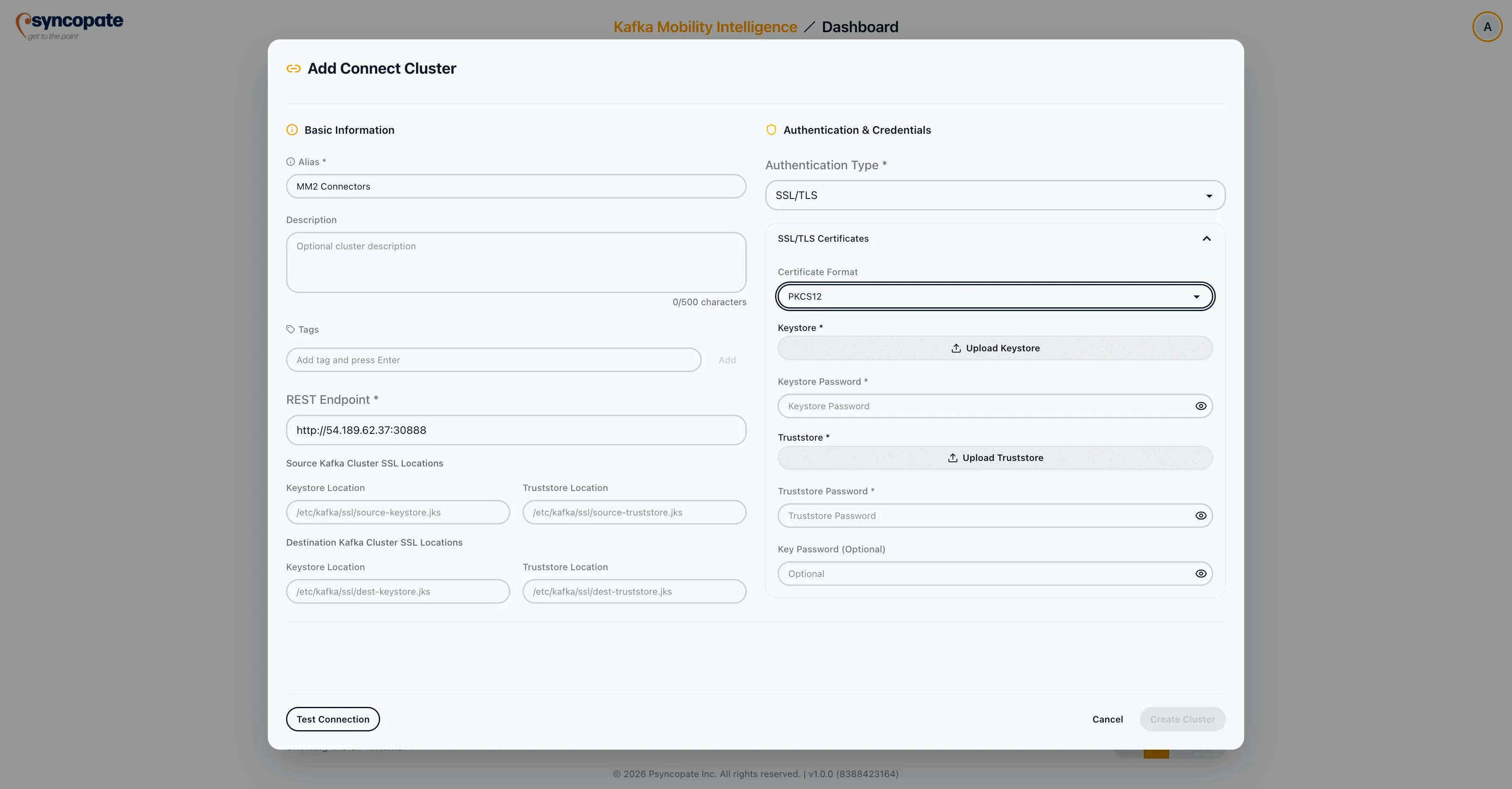PKCS12 configuration