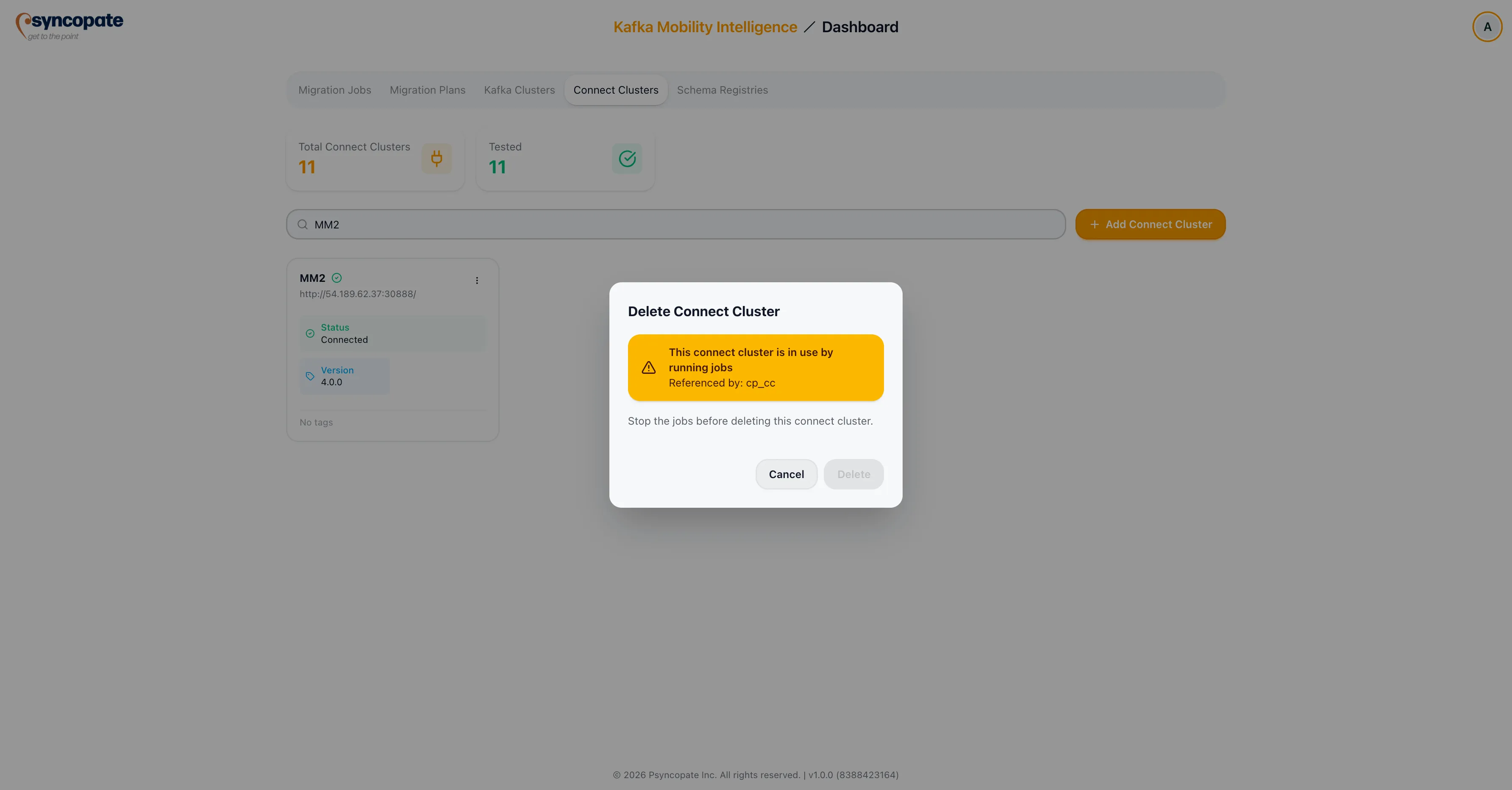 Cluster deleted successfully