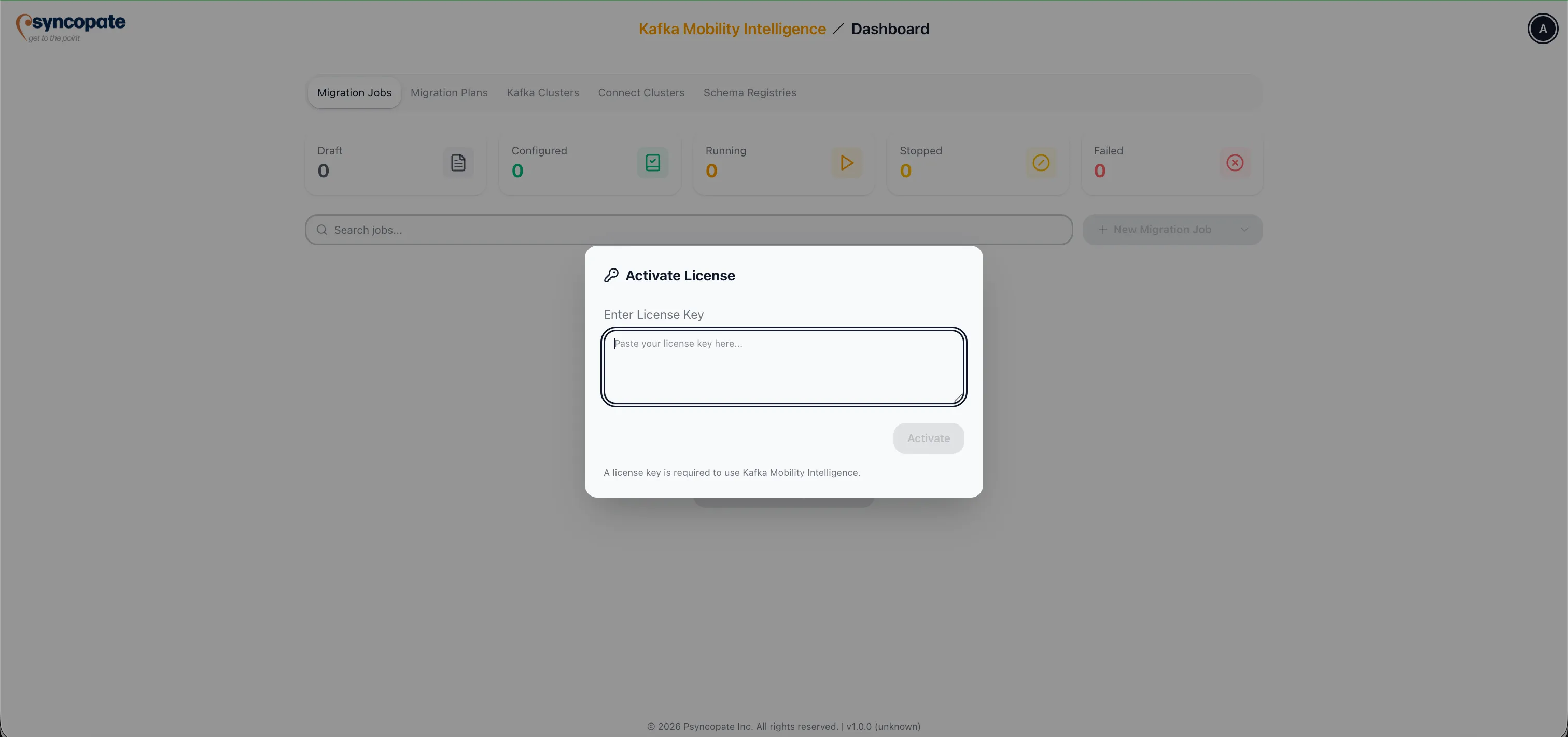 Activate License dialog