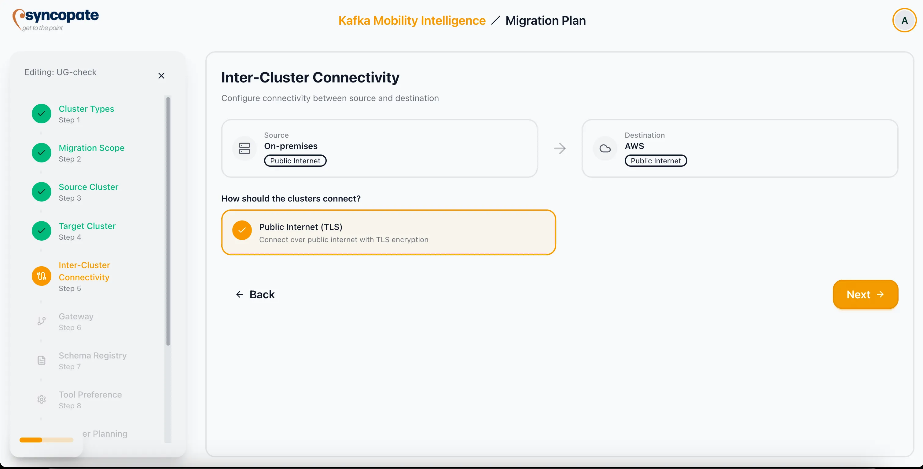 Inter-cluster connectivity evaluation
