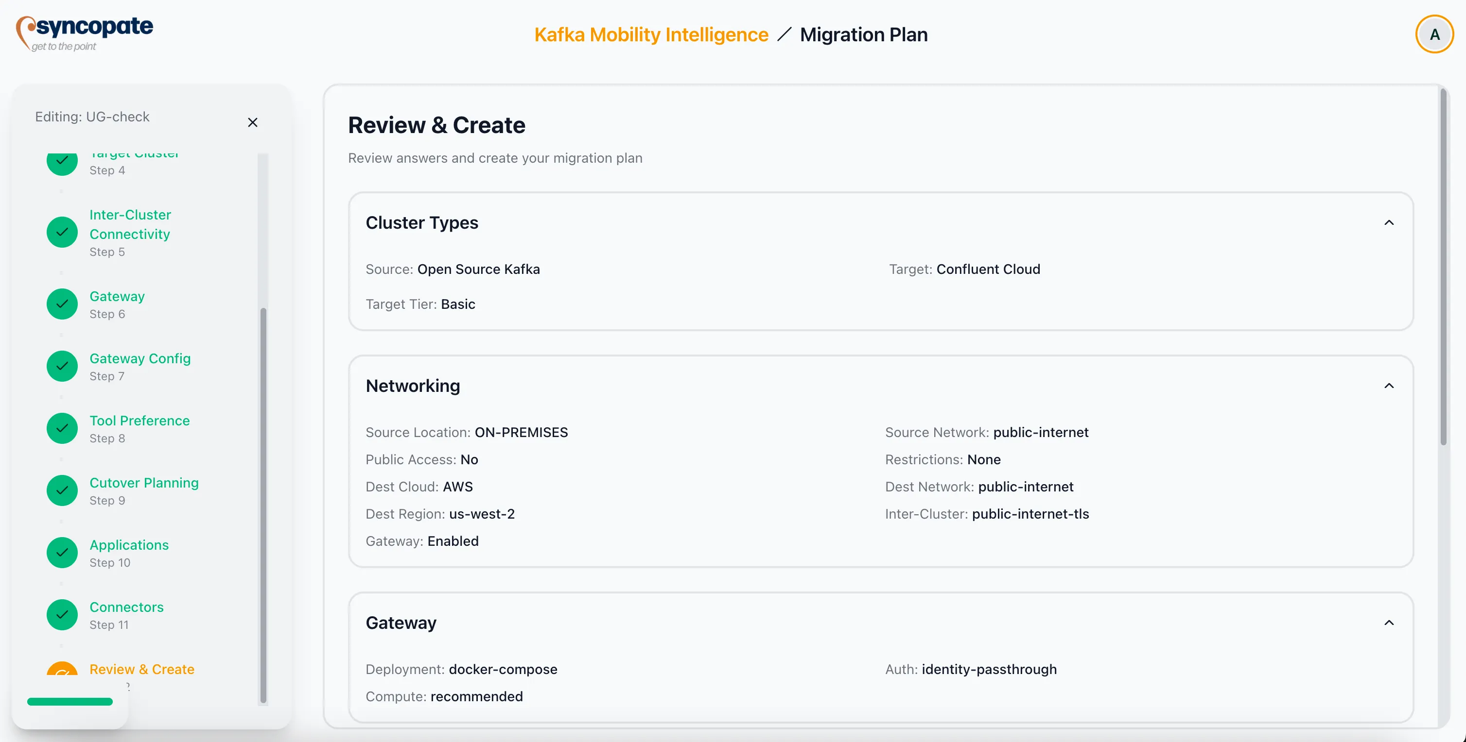 Plan review and creation summary