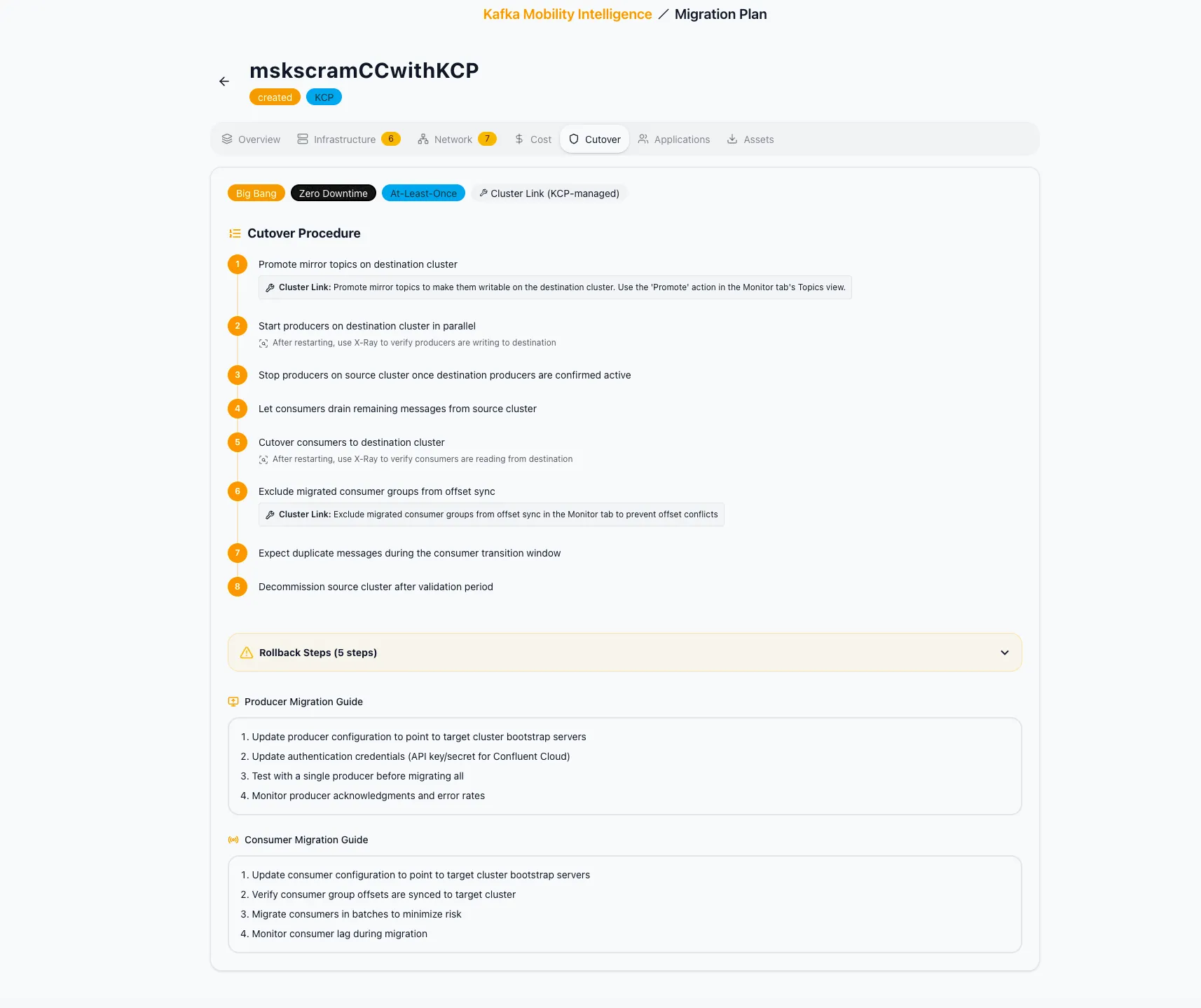 Cutover strategy and procedures