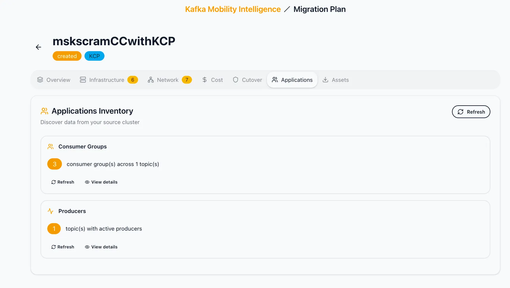 Application dependencies tab