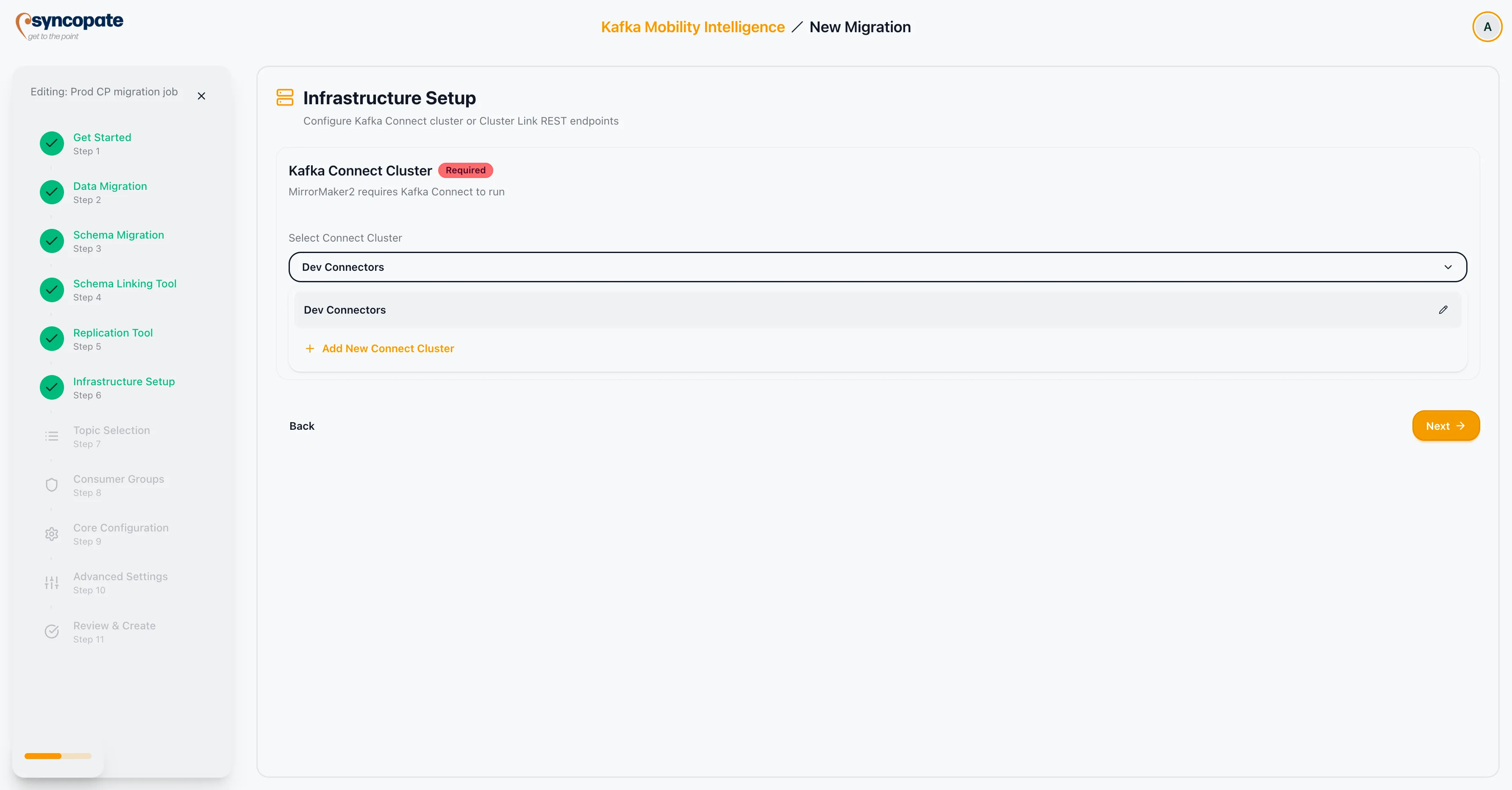 MirrorMaker 2 Connect cluster selection