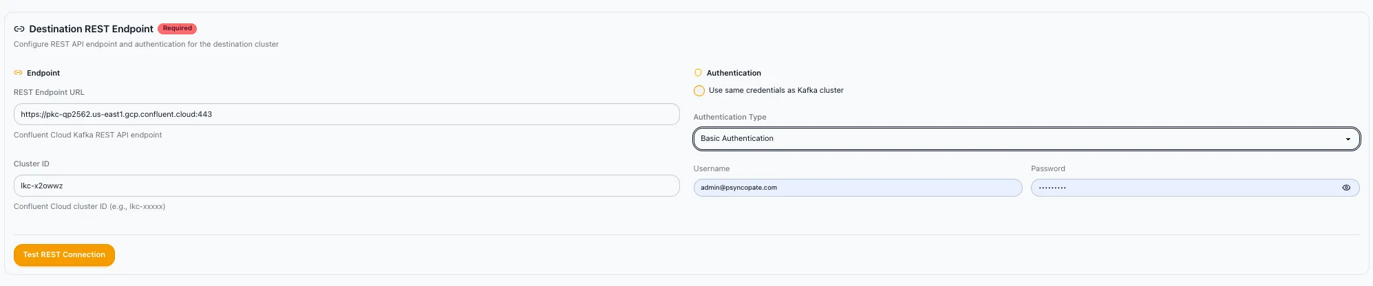 Certificate upload fields