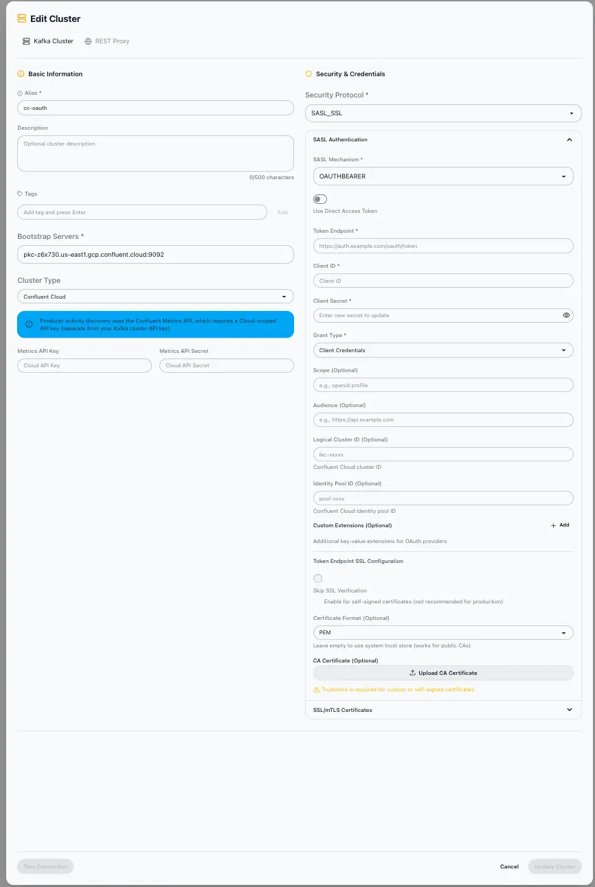 Source REST endpoint authentication
