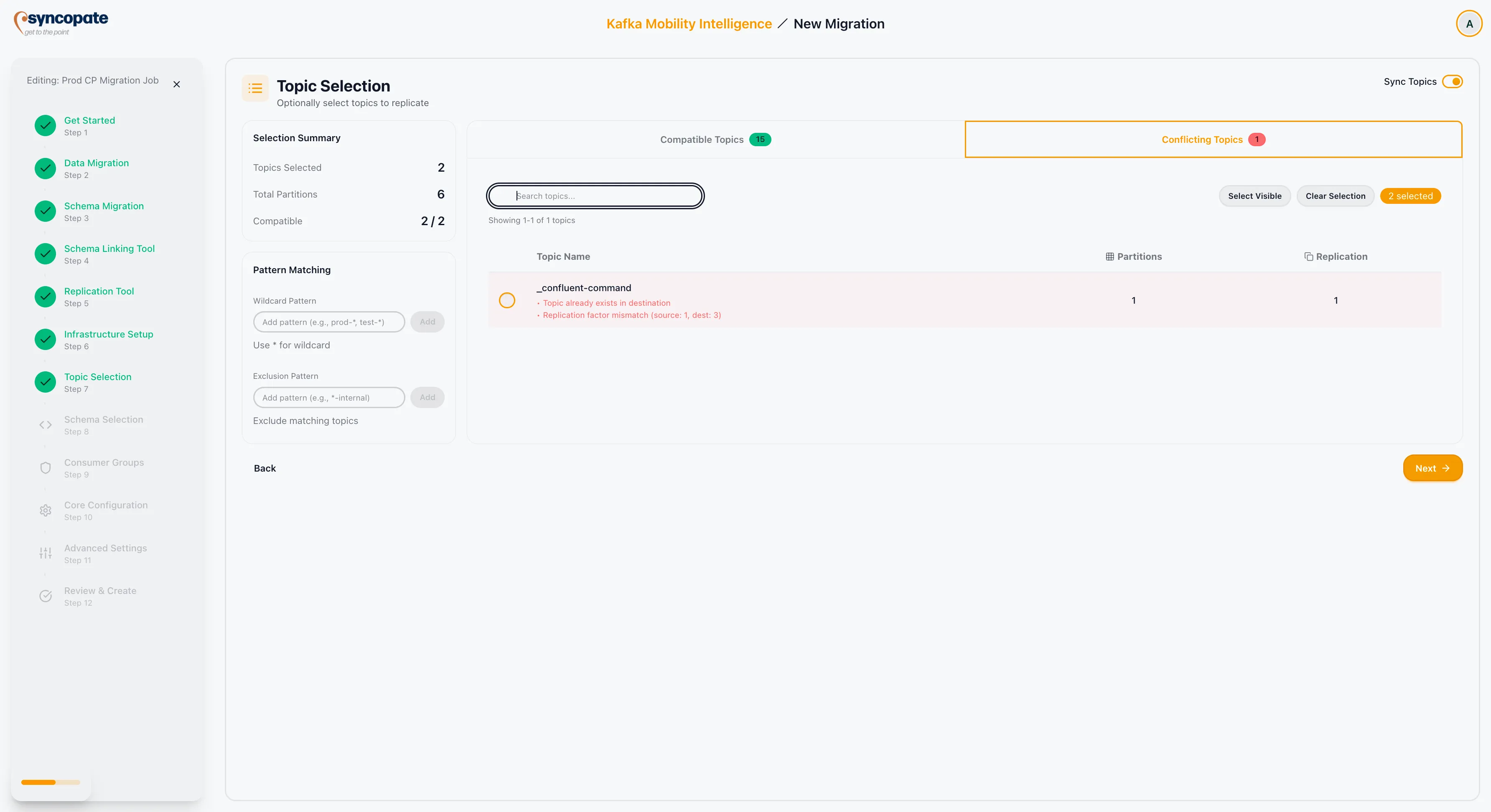 Conflicting topics view