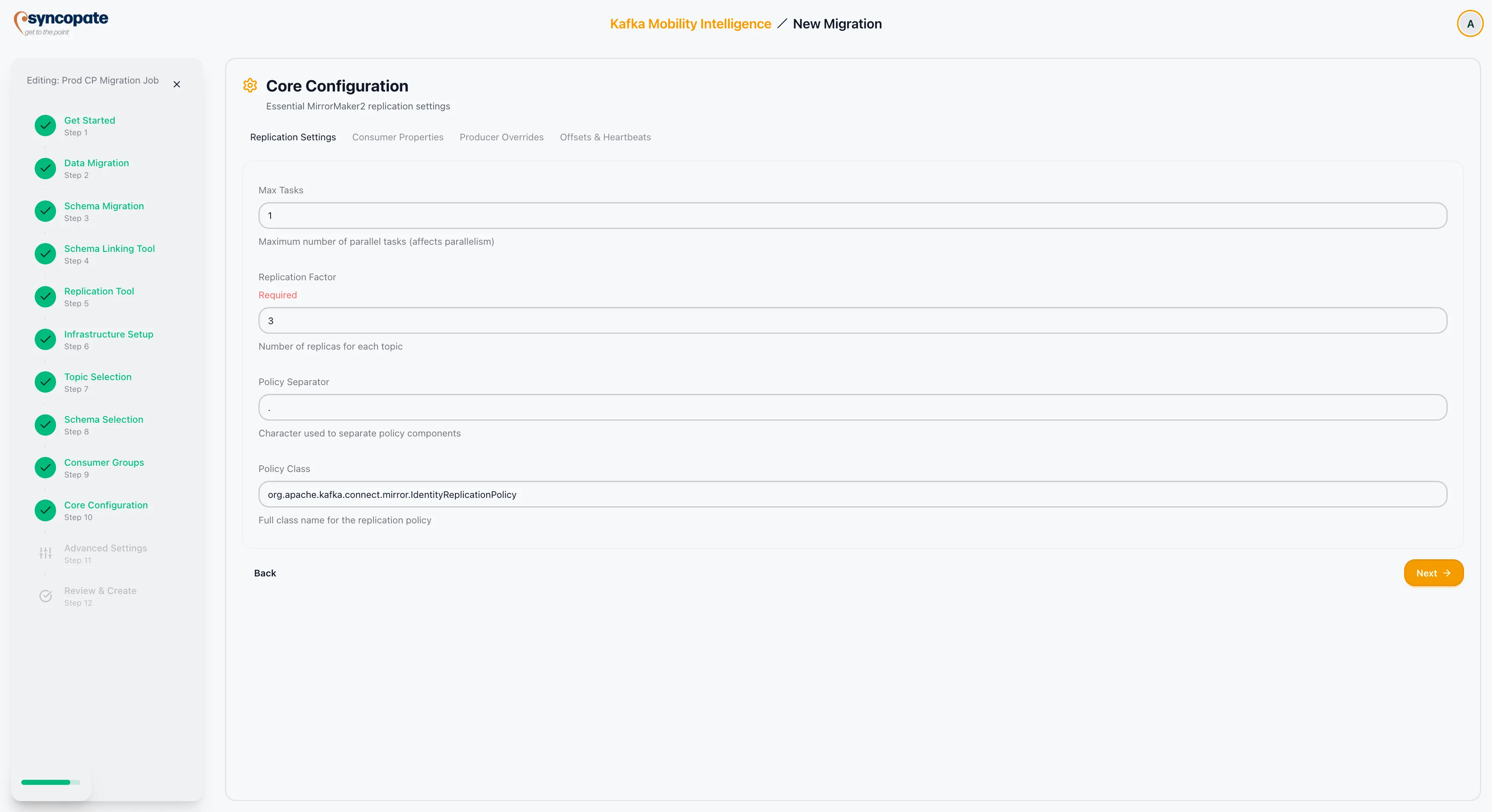 MirrorMaker 2 replication settings