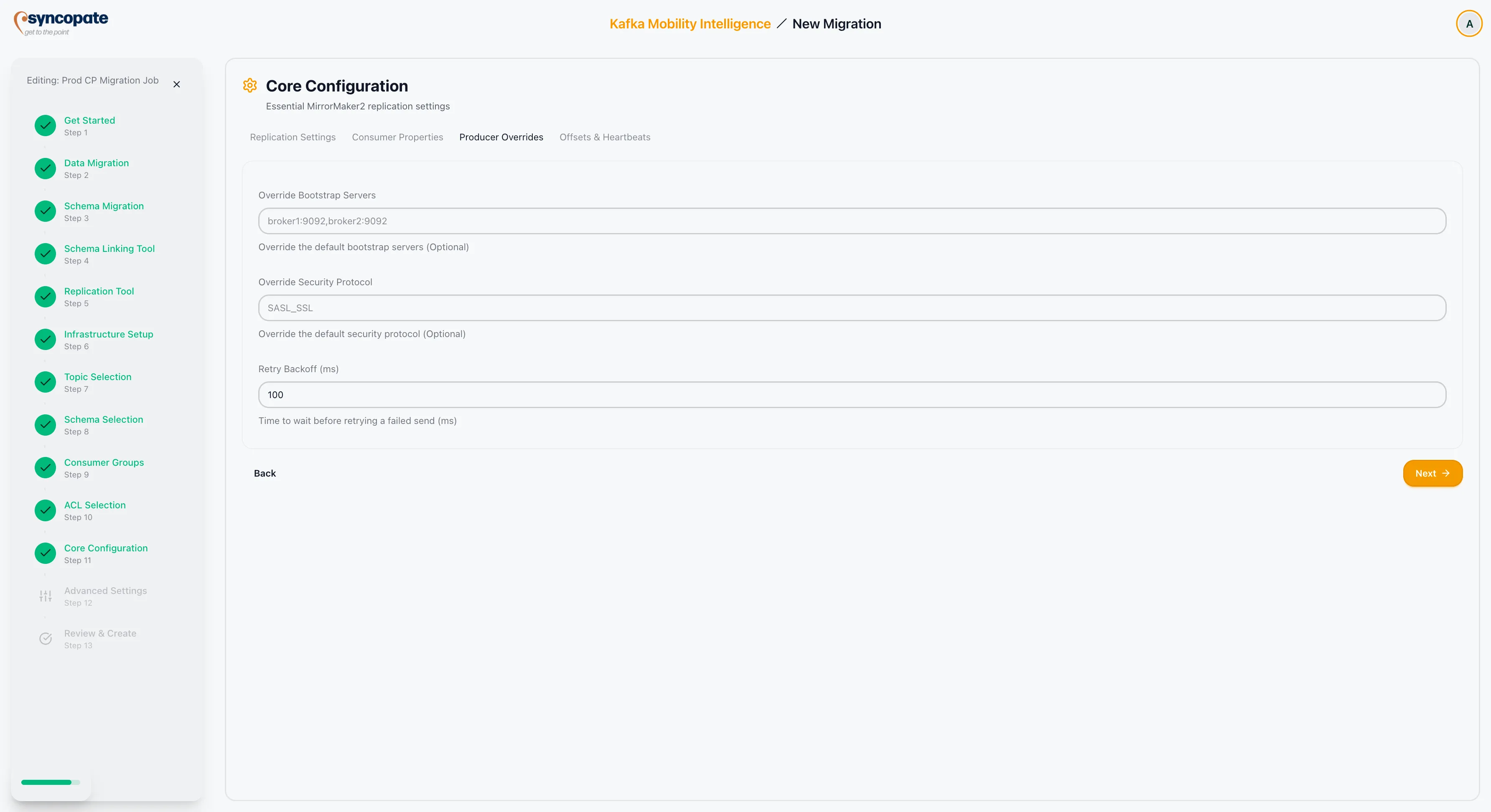 MirrorMaker 2 producer overrides